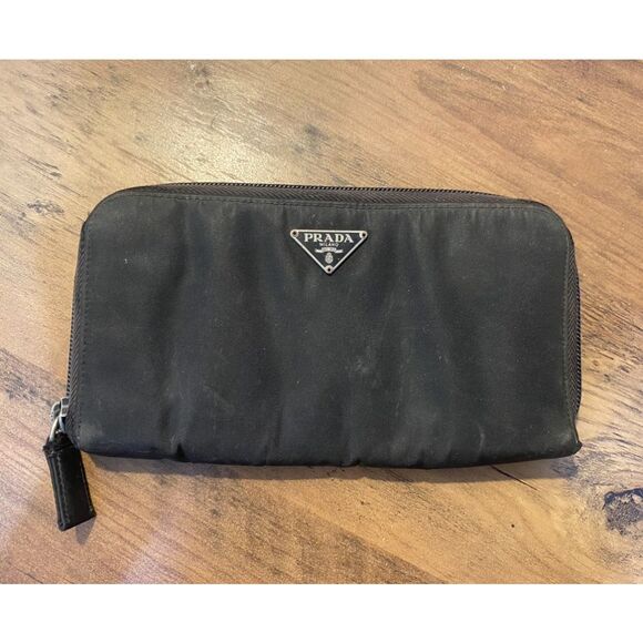 Prada Nylon Zip-Up Black Long Wallet - Picture 1 of 15